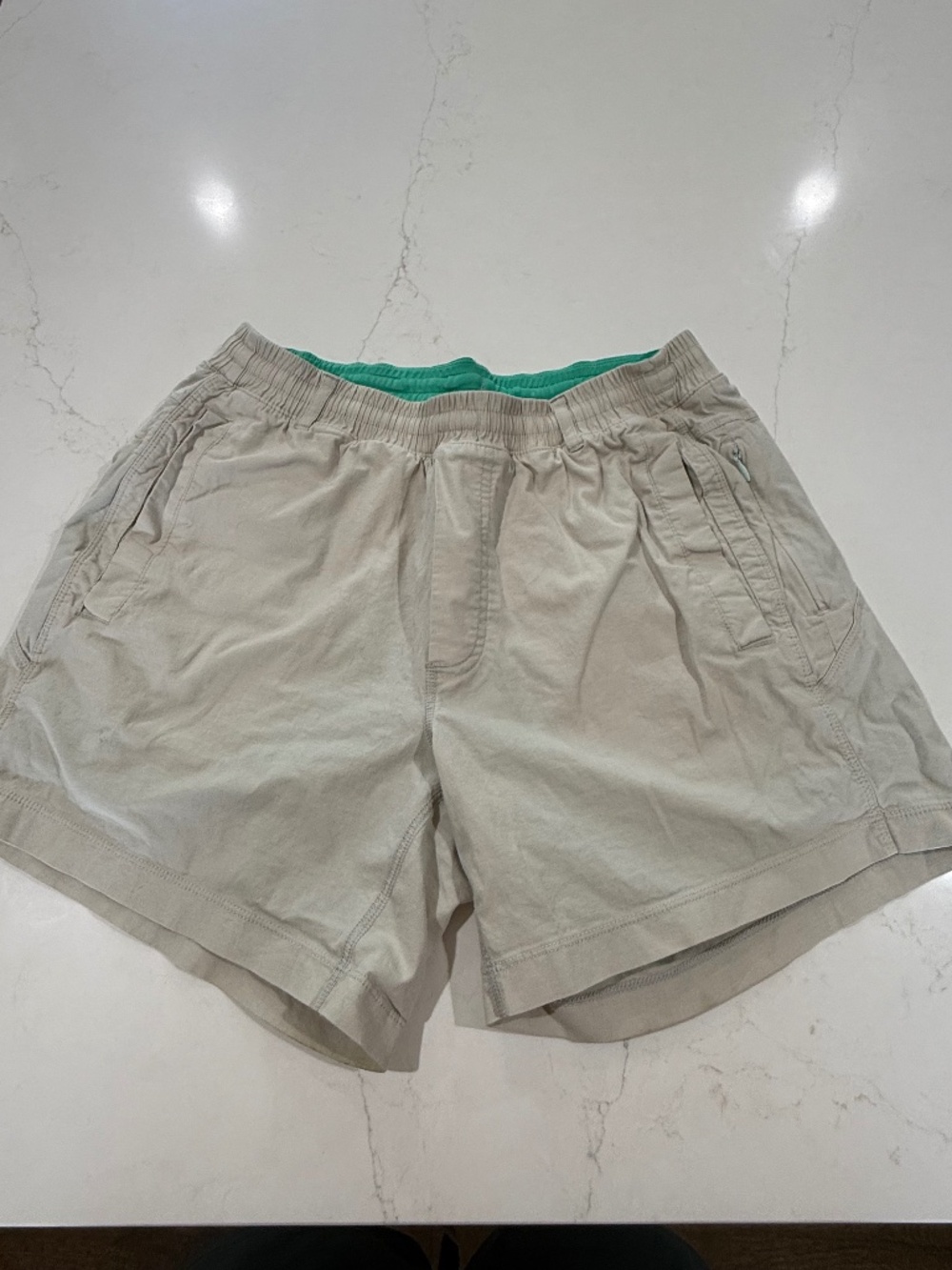 Birddogs Stone/white Shorts w/ Teal Liner M